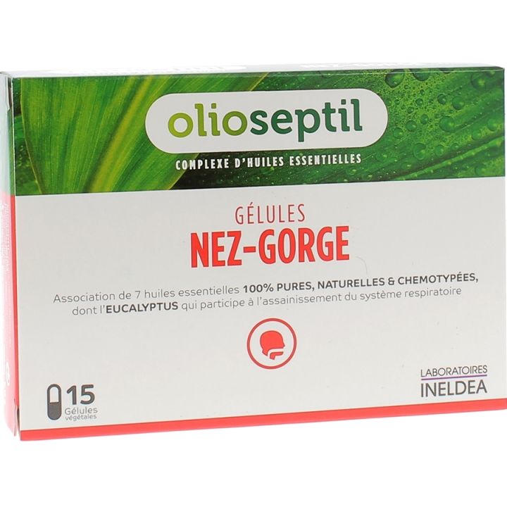 Olioseptil g&eacute;lules nez-gorge - bo&icirc;te de 15 g&eacute;lules