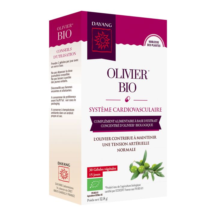 Olivier bio syst&egrave;me cardiovasculaire Dayang - bo&icirc;te de 30 g&eacute;lules v&eacute;g&eacute;tales