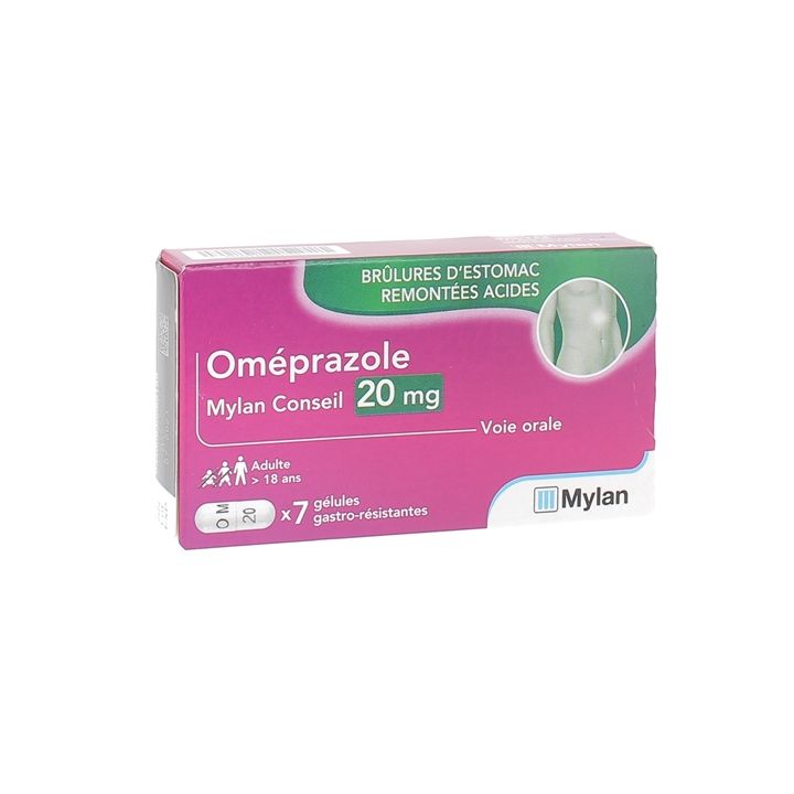 Om&eacute;prazole 20 mg Mylan - 7 g&eacute;lules gastro-r&eacute;sistantes