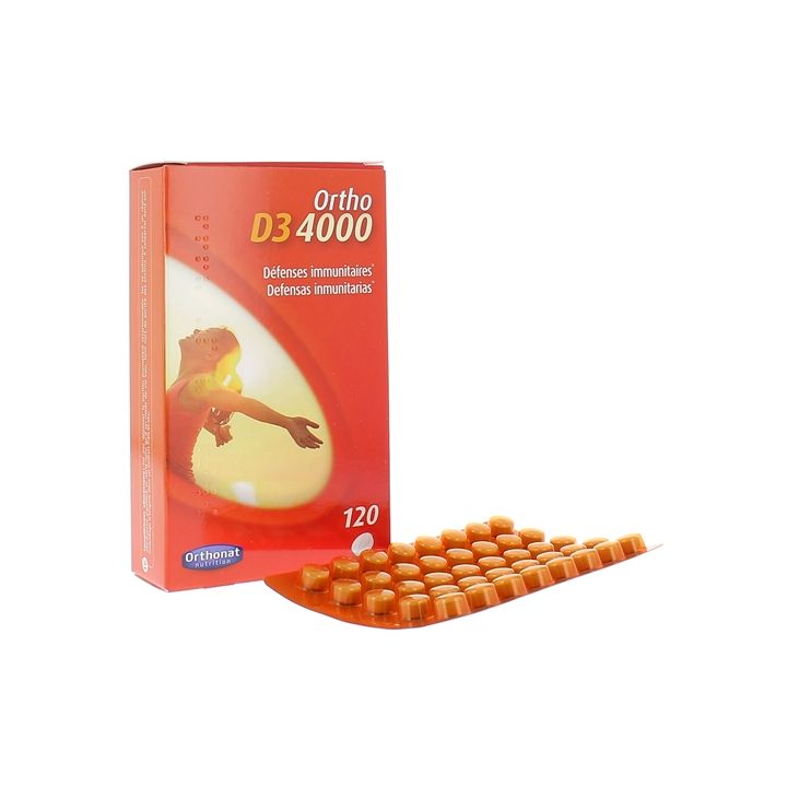 Ortho D3 4000 D&eacute;fenses immunitaires Orthonat - bo&icirc;te de 120 comprim&eacute;s