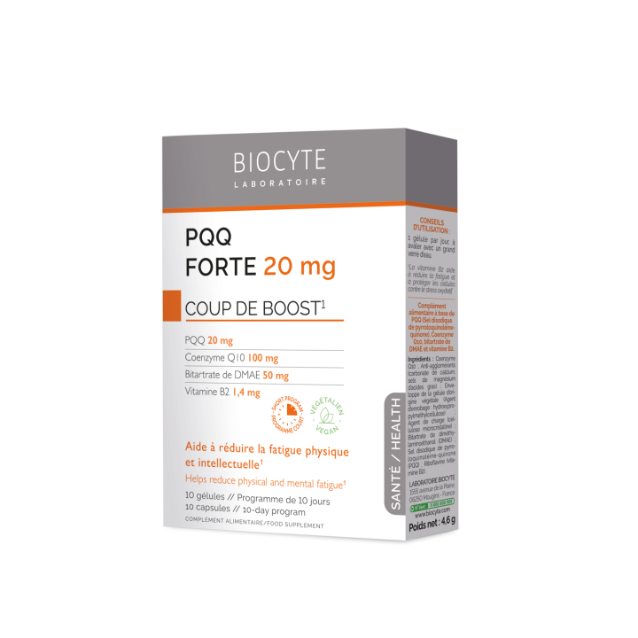 PQQ Forte Biocyte - bo&icirc;te de 10 g&eacute;lules