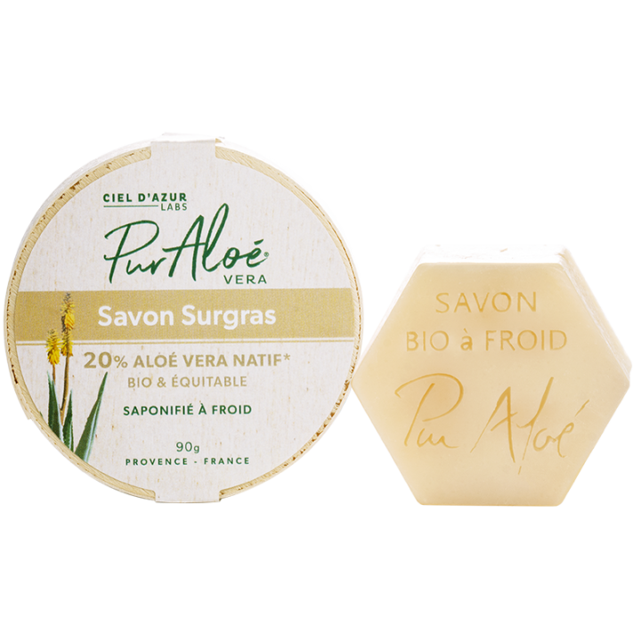 Savon Aloe vera 20% surgras Bio Pur Alo&eacute; - pain de 90 g
