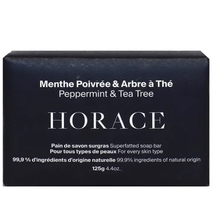 Pain de savon surgras menthe poivr&eacute;e & arbre &agrave; th&eacute; Horace - pain de 125g