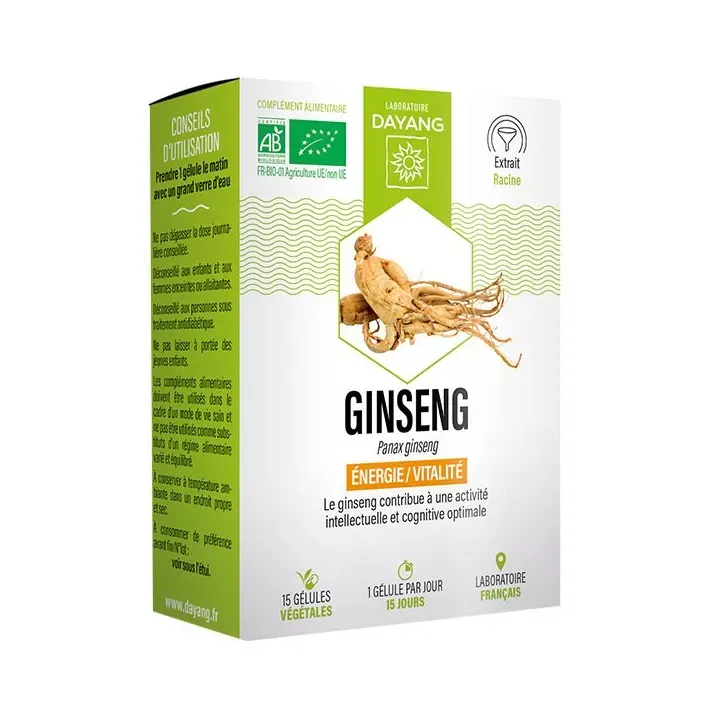 Panax ginseng Bio Dayang - bo&icirc;te de 15 g&eacute;lules