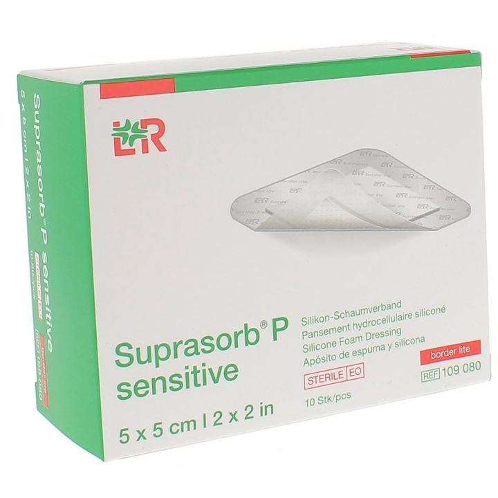 Suprasorb P Sensitive border lite Pansement hydrocellulaire silicon&eacute; Lohmann & Rauscher - 10 pansements