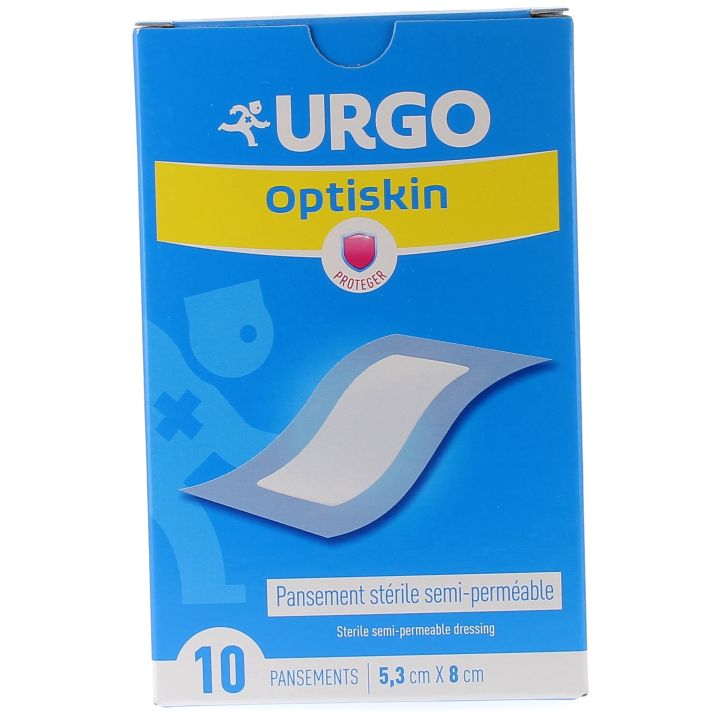 Pansement St&eacute;rile semi-perm&eacute;able Optiskin Urgo - bo&icirc;te de 10 pansements 5,3 cm x 8 cm