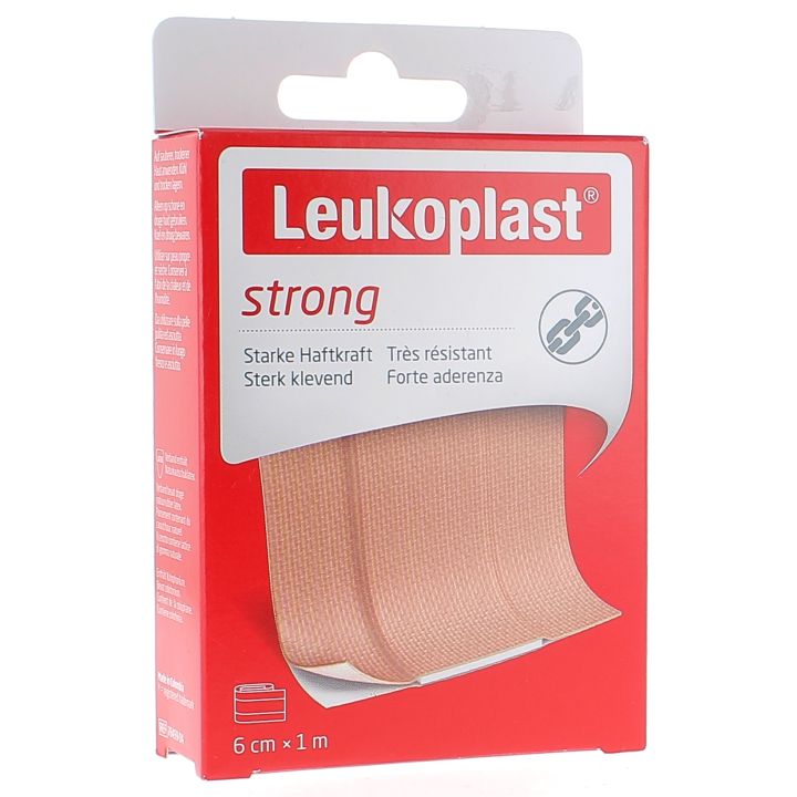Leukoplast Strong Pansement adh&eacute;sif &agrave; d&eacute;couper BSN M&eacute;dical - une bande de 6 cm x 1 m