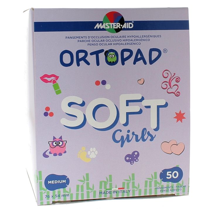 Pansement ophtalmique Soft Girls Ortopad - bo&icirc;te de 50 pansements