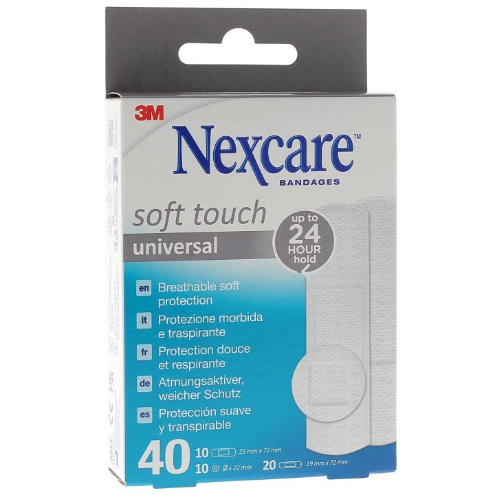 Pansements Soft touch universal Nexcare - bo&icirc;te de 40 pansements