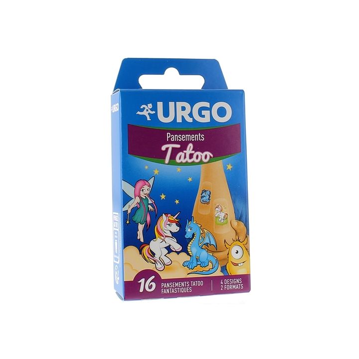 Pansements Tatoo pour enfants Urgo - bo&icirc;te de 16 pansements