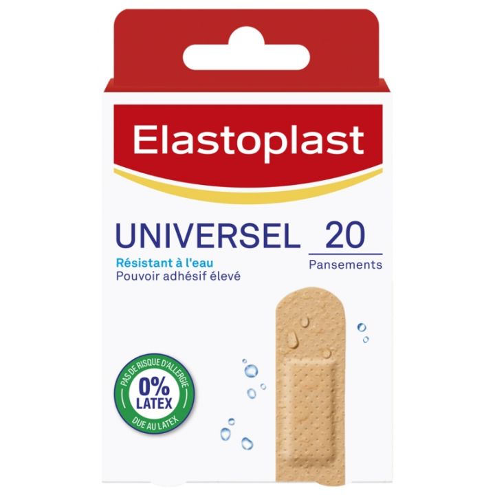 Pansements Universel r&eacute;sistant &agrave; l'eau Elastoplast - bo&icirc;te de 20 pansements