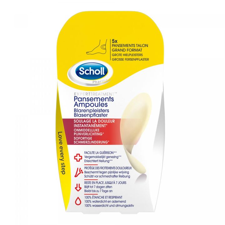 Pansements ampoules pour talons Scholl - bo&icirc;te de 5 pansements