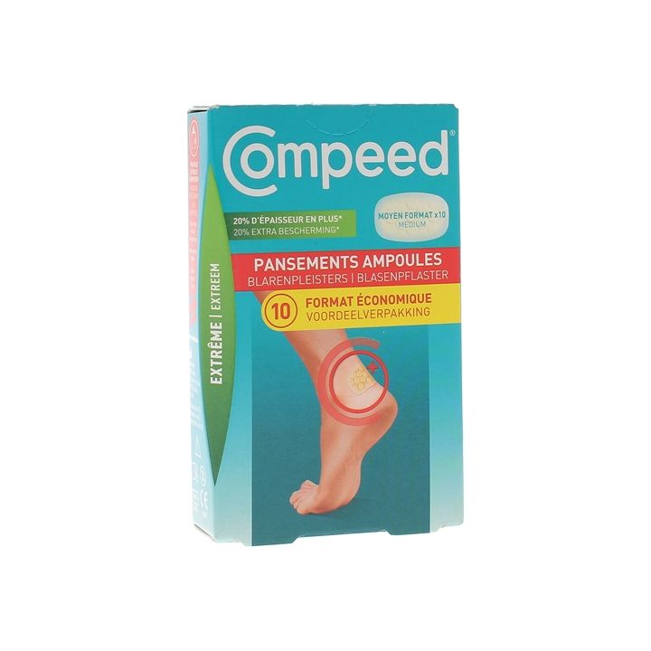 Pansements ampoules format moyen Extr&ecirc;me Compeed - bo&icirc;te de 10 pansements