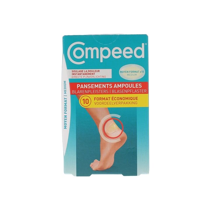 Pansements ampoules moyen format Compeed - bo&icirc;te de 10 pansements
