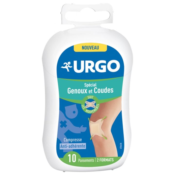 Pansements sp&eacute;cial genoux et coudes Urgo - bo&icirc;te de 10 pansements