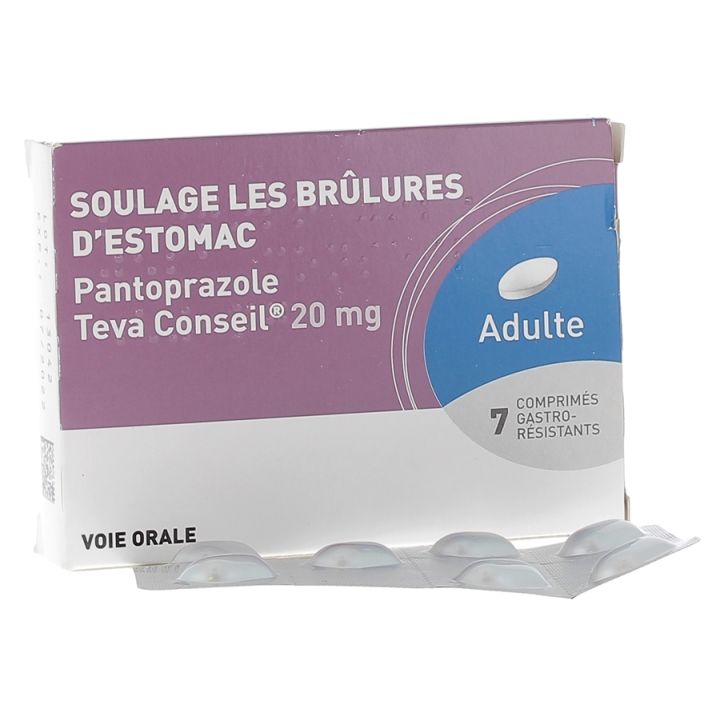 Pantoprazole 20mg Teva Conseil - bo&icirc;te de 7 comprim&eacute;s