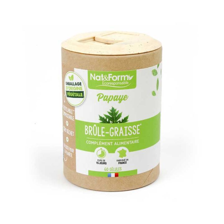 Papaye Ecoresponsable Nat&Form - boite de 60 g&eacute;lules