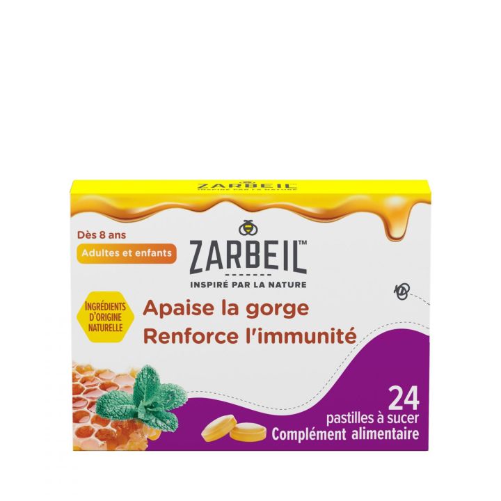Pastilles gorge et immunit&eacute; Zarbeil - bo&icirc;te de 24 pastilles