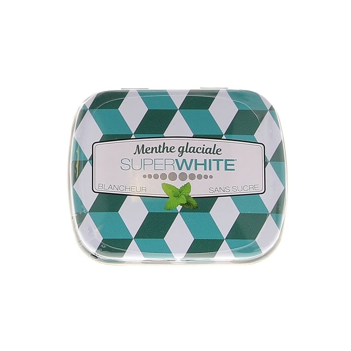 Pastilles menthe glaciale Superwhite - bo&icirc;te de 50 pastilles