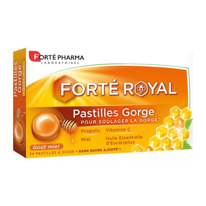 Fort&eacute; Royal Pastilles gorge go&ucirc;t miel Fort&eacute; Pharma - bo&icirc;te de 24 pastilles