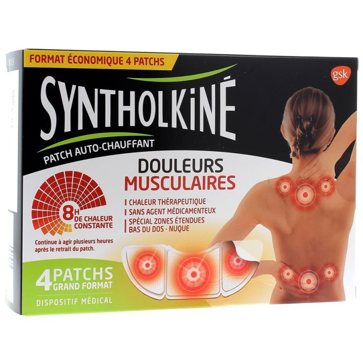 Patch chauffant douleurs musculaires SyntholKin&eacute; - bo&icirc;te de 4 patchs