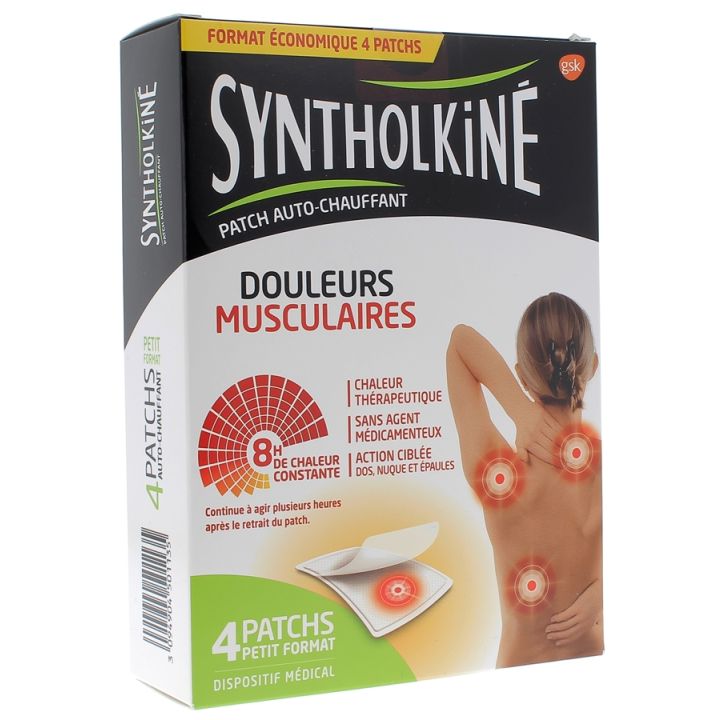Patch chauffant douleurs musculaires SyntholKin&eacute; - bo&icirc;te de 4 patchs
