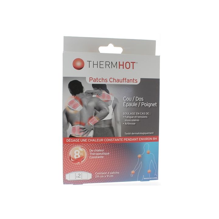 ThermHot Patchs chauffants cou/dos/&eacute;paule/poignet Therapearl - bo&icirc;te de 2 patchs de 29 x 9 cm