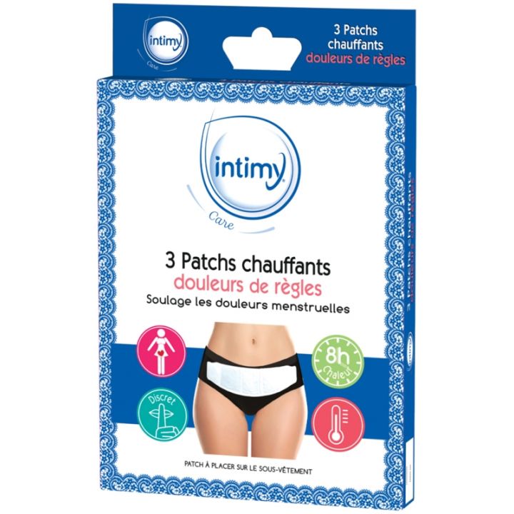 Patchs chauffants douleurs de r&egrave;gles Intimy Care - bo&icirc;te de 3 patchs