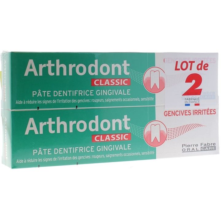 P&acirc;te dentifrice gingivale classic Arthrodont - lot de 2 x 75 ml