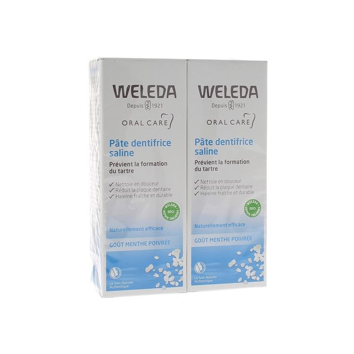 P&acirc;te dentifrice saline Weleda - lot de 2 tubes de 75 ml