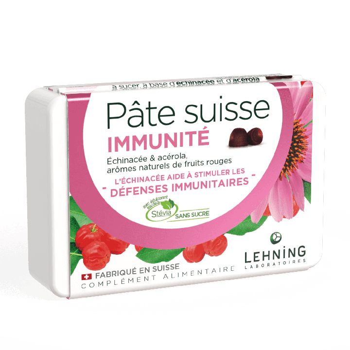 P&acirc;te suisse Echinacea & acerola Lehning - bo&icirc;te de 40 pastilles