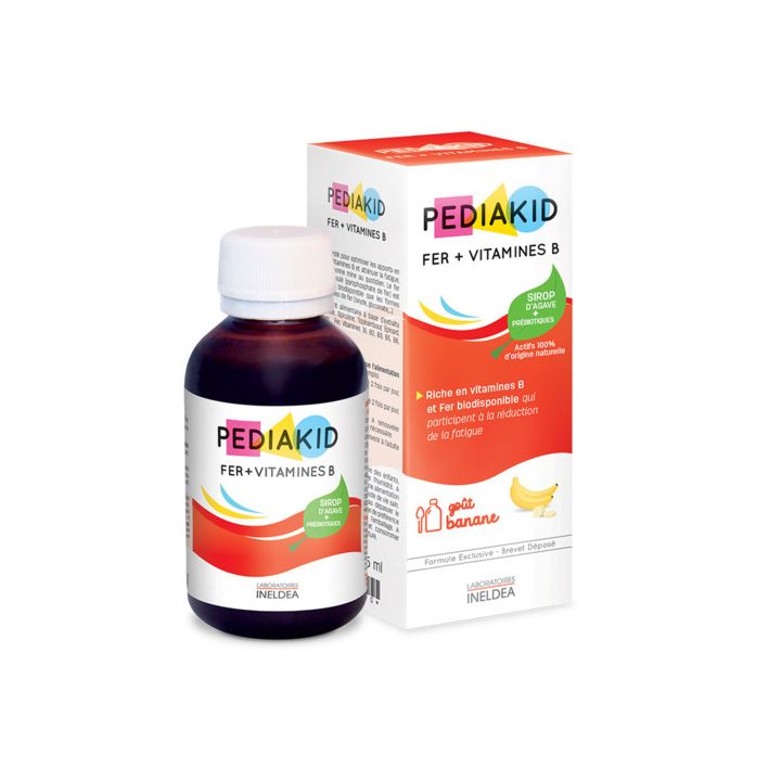 Pediakid fer + vitamine B go&ucirc;t banane - flacon de 125 ml