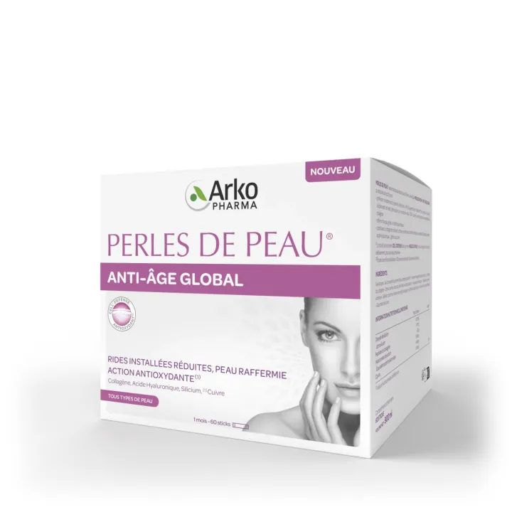 Perles de peau anti-&acirc;ge global Arkopharma - boite de 60 sticks