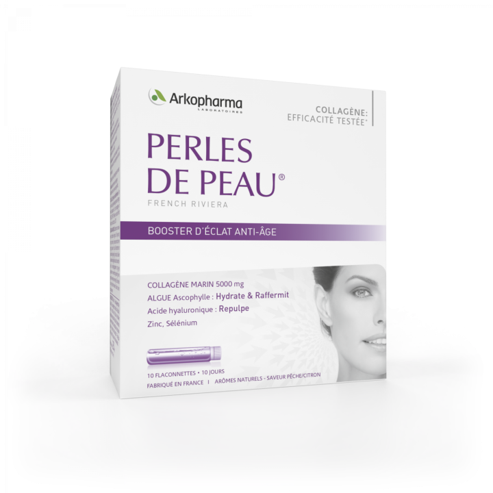 Perles de peau Booster d'&eacute;clat anti-&acirc;ge Arkopharma - bo&icirc;te de 10 flaconnettes