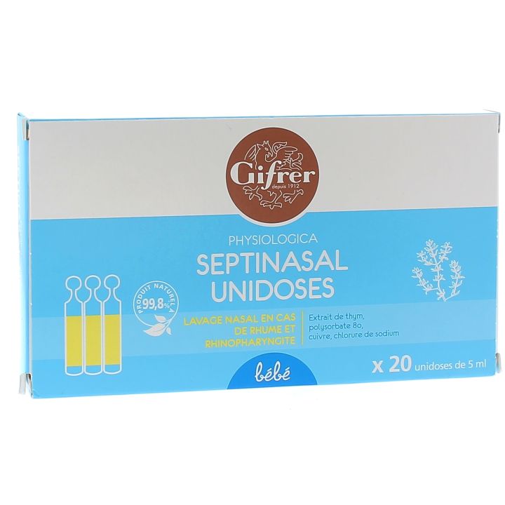 Physiologica septinasal lavage nasal b&eacute;b&eacute; - 20 unidoses de 5 ml