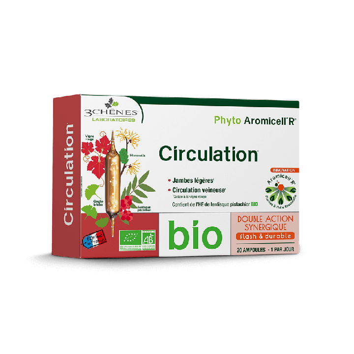 Phyto Aromicell'R bio Circulation Les 3 Ch&ecirc;nes - bo&icirc;te de 20 ampoules de 10ml
