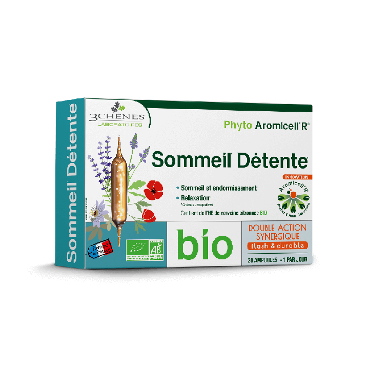 Phyto Aromicell'R bio Sommeil d&eacute;tente Les 3 Ch&ecirc;nes - bo&icirc;te de 20 ampoules de 10ml