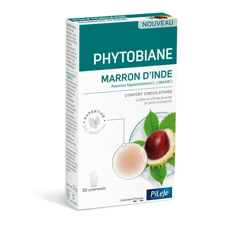 Phytobiane Marron d&rsquo;Inde Confort circulatoire Pileje - boite de 30 comprim&eacute;s