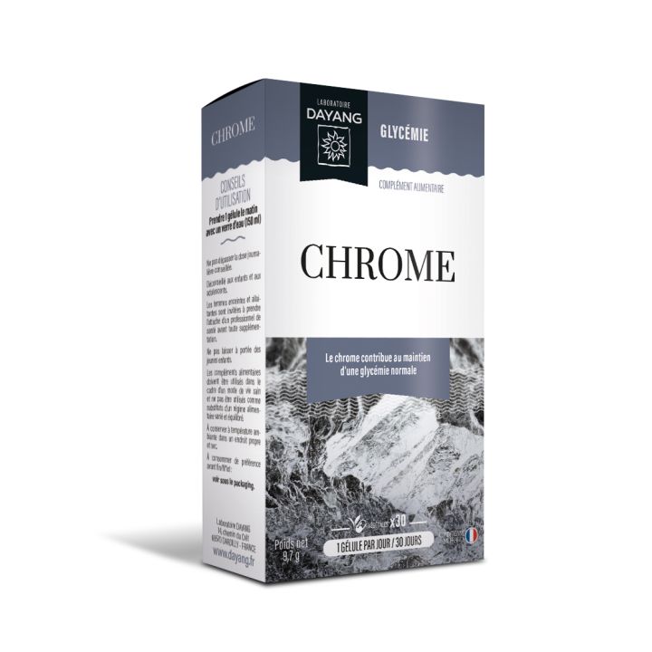 Picolinate de Chrome Dayang - bo&icirc;te de 30 g&eacute;lules v&eacute;g&eacute;tales