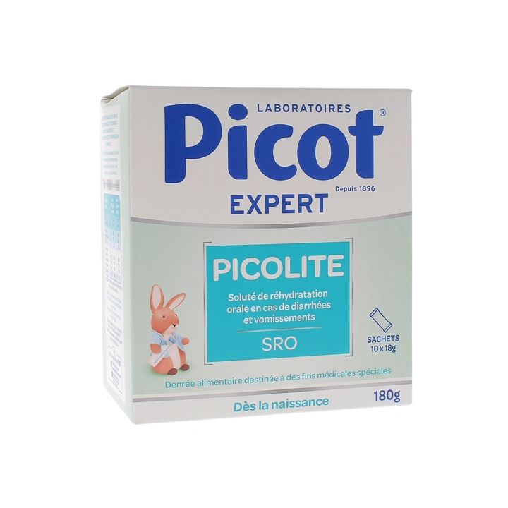 Picolite solut&eacute; de r&eacute;hydratation Picot - bo&icirc;te de 10 sachets de 18g