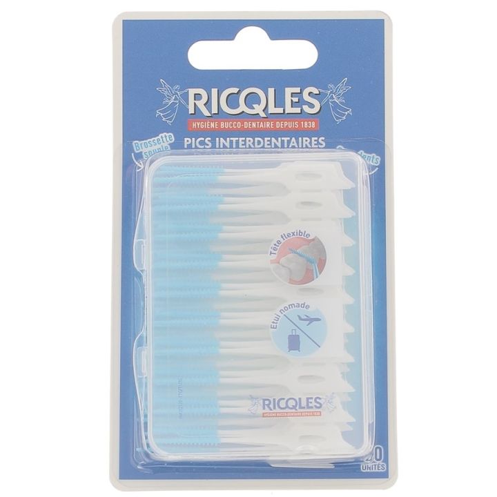 Pics interdentaires double extr&eacute;mit&eacute; Ricqles - boite de 60 unit&eacute;s