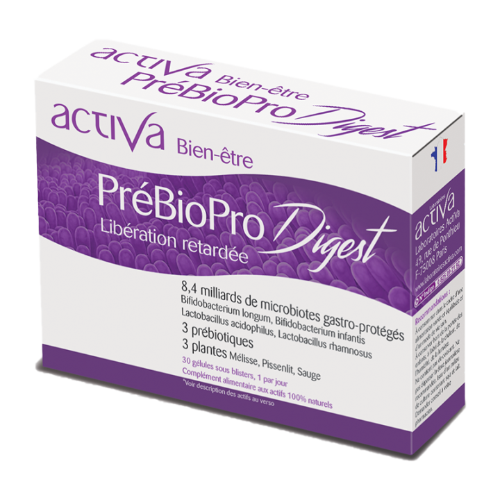 Pr&eacute;bioPro digest bien-&ecirc;tre Activa - bo&icirc;te de 30 g&eacute;lules