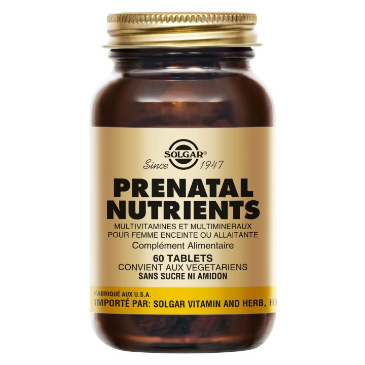 Prenatal Nutrients Solgar - bo&icirc;te de 60 comprim&eacute;s