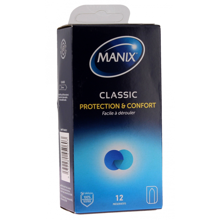 Pr&eacute;servatifs Classic protection et confort Manix - boite de 12 pr&eacute;servatifs
