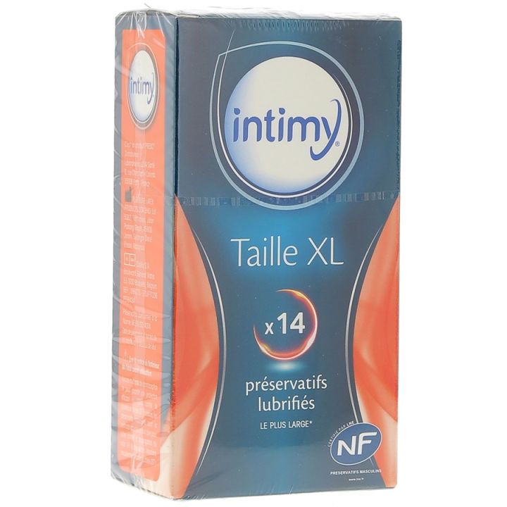 Pr&eacute;servatifs lubrifi&eacute;s taille XL Intimy - Boite de 14 pr&eacute;servatifs