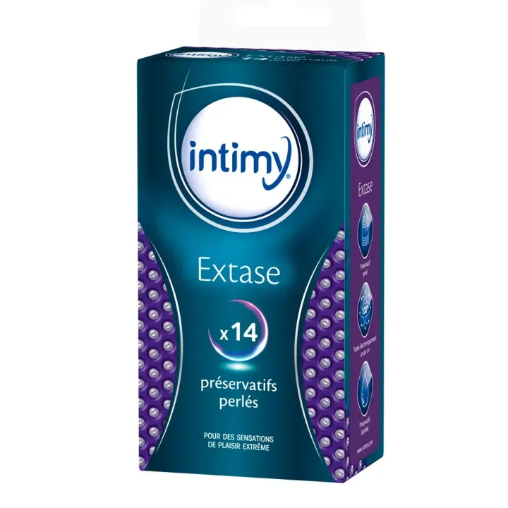 Pr&eacute;servatifs perl&eacute;s Intimy - boite de 14 pr&eacute;servatifs