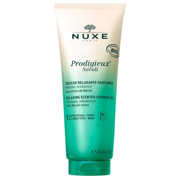 Prodigieux N&eacute;roli Douche relaxante parfum&eacute;e bio Nuxe - tube de 200 ml