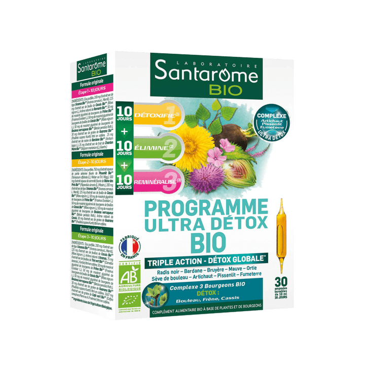 Programme ultra d&eacute;tox BIO Santarome - Boite de 30 ampoules