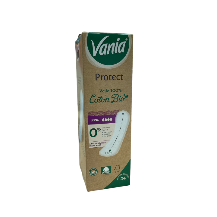 Protect prot&egrave;ge-slip coton bio long Vania - boite de 24 prot&egrave;ge-lingeries