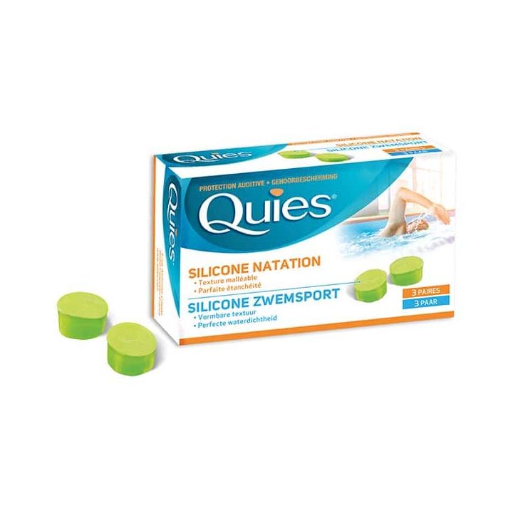 Protection auditive natation Quies - bo&icirc;te de 3 paires